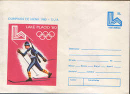 Romania-Postal Stationery Cover 1980,unused- Olympic Games Winter,Lake Placid-Biathlon - Invierno 1980: Lake Placid