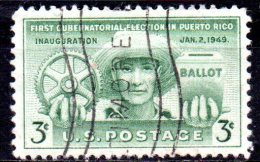 USA 1949 1st Gubernatorial Election In Puerto Rico. - 3c Puerto Rican, Cogwheel & Ballot Box FU - Used Stamps