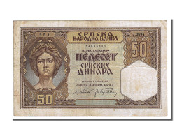 Billet, Serbie, 50 Dinara, 1941, 1941-08-01, TTB+ - Servië