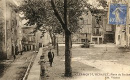 CPA 34 CLERMONT L HERAULT PLACE DU RADICAL 1928 - Clermont L'Hérault