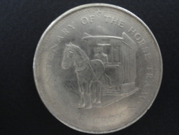 1976 - FAUSSE MONNAIE - 1 Crown Commémorative Ile De Man - Isle Of Man - Centenary Of The Horse Train -38 Mm De Diamètre - Other & Unclassified