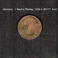 GERMANY     1  REICHSPFENNIG  1938 A  (KM # 89) - 1 Reichspfennig