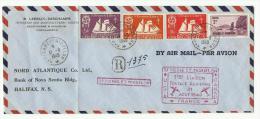 France Libre Sur Lettre 1ère Liaison Postale Aérienne De 1948 Pour Le Canada - Storia Postale