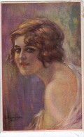 ARTE MODERNA ITALIA BELLA DONNA ILLUSTRATORI : BOMPARD,Bella Giovane CARTOLINA 1922 - Bompard, S.