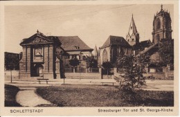 SELESTAT-SCHLETTSTADT (Bas-Rhin) Strassburger Tor St. Georgs-Kirche - VOIR 2 SCANS - - Selestat