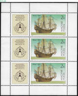 HUNGARY, 1986, Wasa, Stamp Exhibition, Ship, Sheet Of 3 Stamps, MNH (**), Sc/Mi 2996/3834 - Neufs