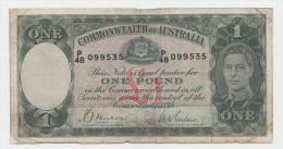 Australia 1 Pound 1938 "aF" Rare Banknote P 26a 26 A - 1933-39