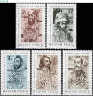 HUNGARY, 1987, Medical Pioneers, Medicine, Famous People, Hippocrates, Harvey, MNH (**), Sc/Mi 3060-3064/3886-90 - Unused Stamps