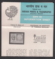 Delcampe - INDIA, 1982, T B Bacillus Centenary , Robert Koch, Folder - FDC
