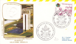 Viaggio Papa Brasil 1980 - Volo Roma Brasilia Giovanni Paolo II - Jean-Paul II - Cartas & Documentos