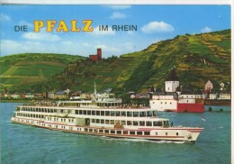 Allemagne KAUB  Die PFALZ Im Rhein Bei KAUB  Und  Burg Gutenfels  TBE - Kaub