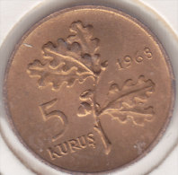 @Y@  Turkije   5  Kurus  1968    (item 2447)   AUNC - Turkey