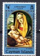 CAYMAN ISLANDS 1969 Christmas - Madonnna & Child - 1/4c Blue FU - Kaaiman Eilanden