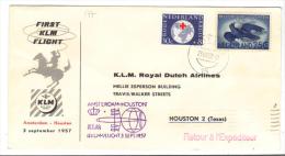 500/177 - NEDERLAND  KLM Volo Amsterdam - Houston 1957 - Poste Aérienne