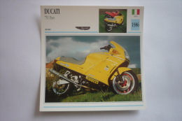 Transports - Sports Moto - Carte Fiche Technique Moto ( Ducati 750 Paso - Sport -1986 ( Description Au Dos - Sport Moto