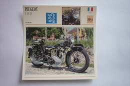 Transports - Sports Moto - Carte Fiche Technique Moto ( Peugeot P 105 Dt - Tourisme -1933 ( Description Au Dos - Motorcycle Sport
