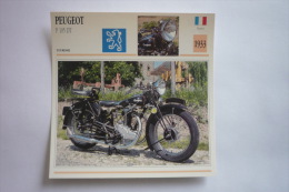 Transports - Sports Moto - Carte Fiche Technique Moto ( Peugeot P 105 Dt - Tourisme -1933 ( Description Au Dos - Moto Sport