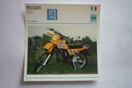 Transports - Sports Moto - Carte Fiche Technique Moto ( Peugeot Txe 80 - Tout Terrain -1980 ( Description Au Dos - Moto Sport