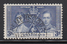 Swaziland Used Scott #26 3p George VI Coronation Issue, Deep Ultramarine - Swaziland (...-1967)