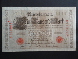 1910 A - 21 Avril 1910 - Billet 1000 Mark - Allemagne - Série A : N° 5318014 A - ReichsBanknote Deutschland Germany - 1000 Mark