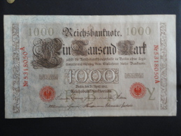 1910 A - 21 Avril 1910 - Billet 1000 Mark - Allemagne - Série A : N° 5318050 A - ReichsBanknote Deutschland Germany - 1.000 Mark