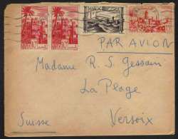 MAROC - RABAT / 1949 LETTRE AVION  POUR LA SUISSE / 2 IMAGES (ref 5350) - Covers & Documents