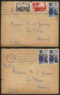 MAROC - CASABLANCA / 1949 - 2 LETTRES POUR LA SUISSE / 2 IMAGES (ref 5349) - Storia Postale