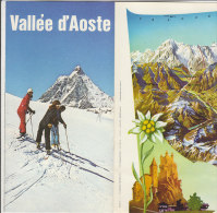 B0973 - Brochure Illustrata VALLE D'AOSTA - IMPIANTI SPORTIVI Ed. Anni '80 - CARTINA ILLUSTRATA SCHWARTZ - Turismo, Viaggi