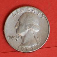 USA  25  CENTS  1967   KM# 165a  -    (Nº03724) - 1932-1998: Washington