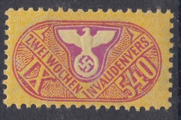 Germany Reich, Beautiful Small Engraved Charity Self Adhesive Stamp, Never Hinged - Unused Stamps