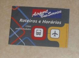 Dépliant Airport Bus Service Parcours Et Horaires SAO PAULO Brésil - World