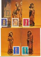 HUNGARY - 1980. Maximum Card Cpl.Set - Colour Wooden Sculptures Mi:3420-3424. - Cartoline Maximum