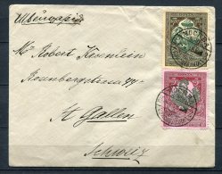 Russia 1915 Charity Stamps On Cover For Soldiers And Their Family Moscow Switzerland - Lettres & Documents