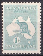 Australia 1916 Kangaroo 1 Shilling Blue-Green 3rd Wmk MH - Variety - Ongebruikt