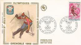 FDC France 1968: Jeux Olympique D´hiver - Grenoble 68 - Winter 1968: Grenoble