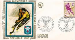 FDC France 1968: Jeux Olympique D´hiver - Grenoble 68 - Winter 1968: Grenoble