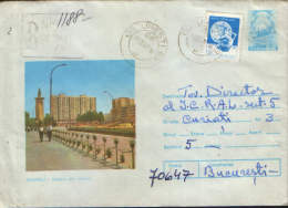 Romania-Postal Stationery Cover 1982 - Giurgiu- View From Center - Hotels- Horeca