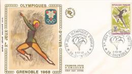 FDC France 1968: Jeux Olympique D´hiver - Grenoble 68 - Invierno 1968: Grenoble