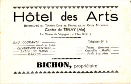 Tenay, Triptique De L'Hotel Des Arts, Non Circulee, Voir Deux Scans - Other Municipalities