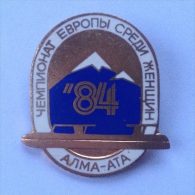 Badge / Pin ZN000455 - Ice Skating Soviet Union (USSR) Alma-Ata (Almaty) European Championships 1984 - Patinage Artistique