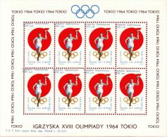 POLAND 1964 TOKYO OLYMPICS S/S NHM GLIDER MAIL CINDERELLA RUNNER TORCH OLYMPIC GAMES ATHLE - Shifted 3 - Gleitflieger