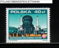 POLAND 1988 70TH ANNIV OF GAINING INDEPENDENCE AFTER WW1 1918-1988 SERIES 7 NHM International Trade Fair Poznan - WW1 (I Guerra Mundial)