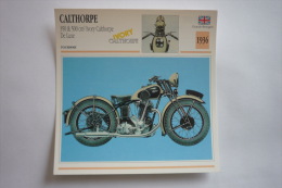 Transports - Sports Moto - Carte Fiche Technique Moto - Calthorpe 350&500 Cm3 Ivory De Luxe - Tourisme -1936 - Sport Moto