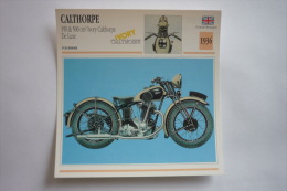 Transports - Sports Moto - Carte Fiche Technique Moto - Calthorpe 350&500 Cm3 Ivory De Luxe - Tourisme -1936 - Motociclismo