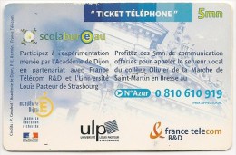 Ticket FT Non Référencé -Utilisé Gratté état Non Luxe -Scolabureau - Collège Olivier De La Marche St Martin - 5mn - RARE - Tickets FT