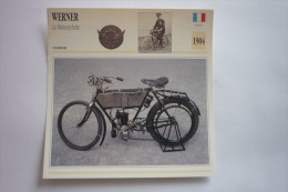 Transports - Sports Moto-carte Fiche Technique Moto - Werner La Motocyclette - Tourisme -1904 ( Description Au Dos - Sport Moto