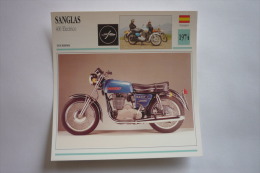 Transports - Sports Moto-carte Fiche Technique Moto - Sanglas 400 Electrico - Tourisme -1974 ( Description Au Dos - Motociclismo