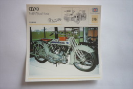 Transports - Sports Moto-carte Fiche Technique Moto - Clyno 5-6 Hp 750 Cm3 V Twin - Tourisme -1914 ( Description Au Dos - Motociclismo