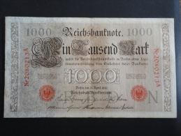 1910 A - 21 Avril 1910 - Billet 1000 Mark - Allemagne - Série A : N° 2080213 A - ReichsBanknote Deutschland Germany - 1.000 Mark