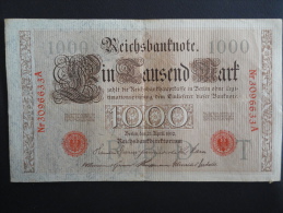 1910 A - 21 Avril 1910 - Billet 1000 Mark - Allemagne - Série A : N° 3096633 A - ReichsBanknote Deutschland Germany - 1.000 Mark